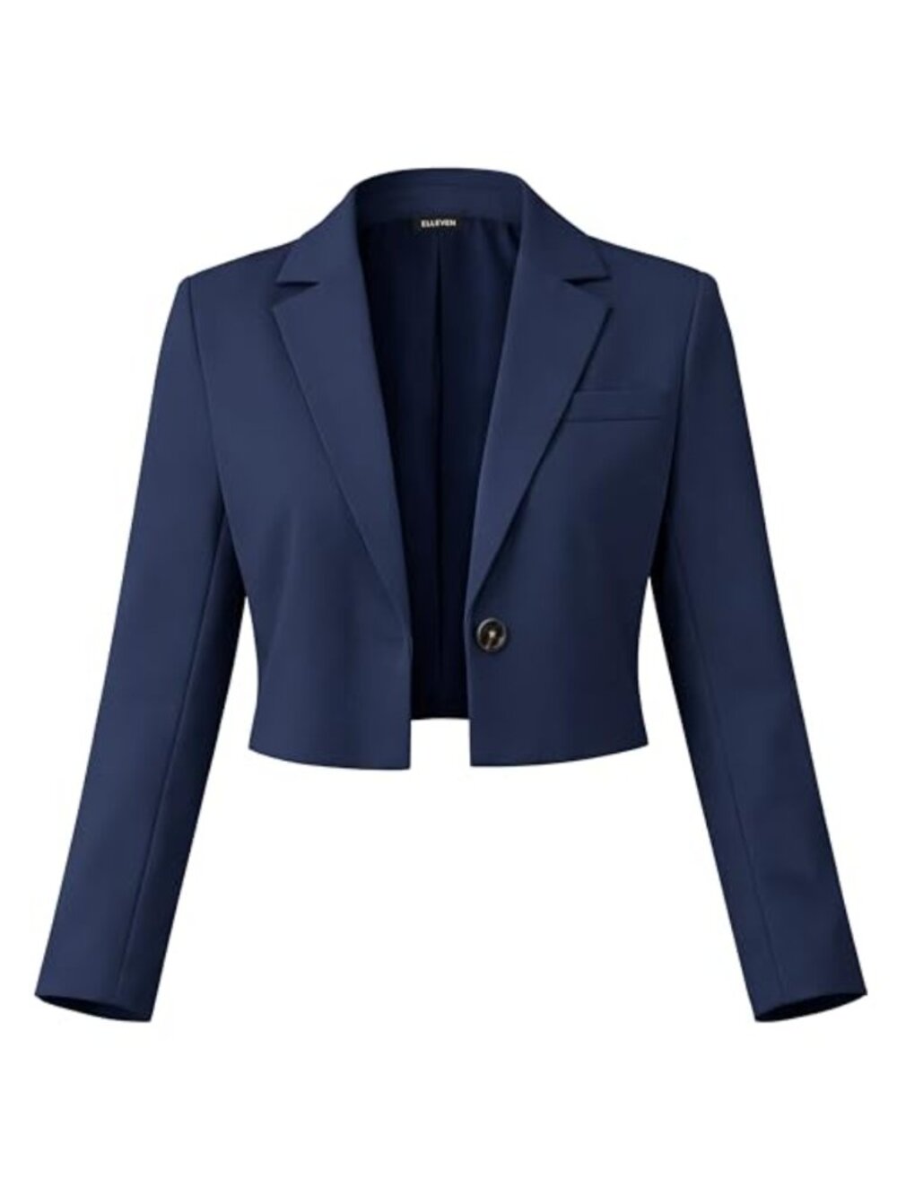 Cropped Blazer Business Casual Open Front Long Sleeve One Button Jacket